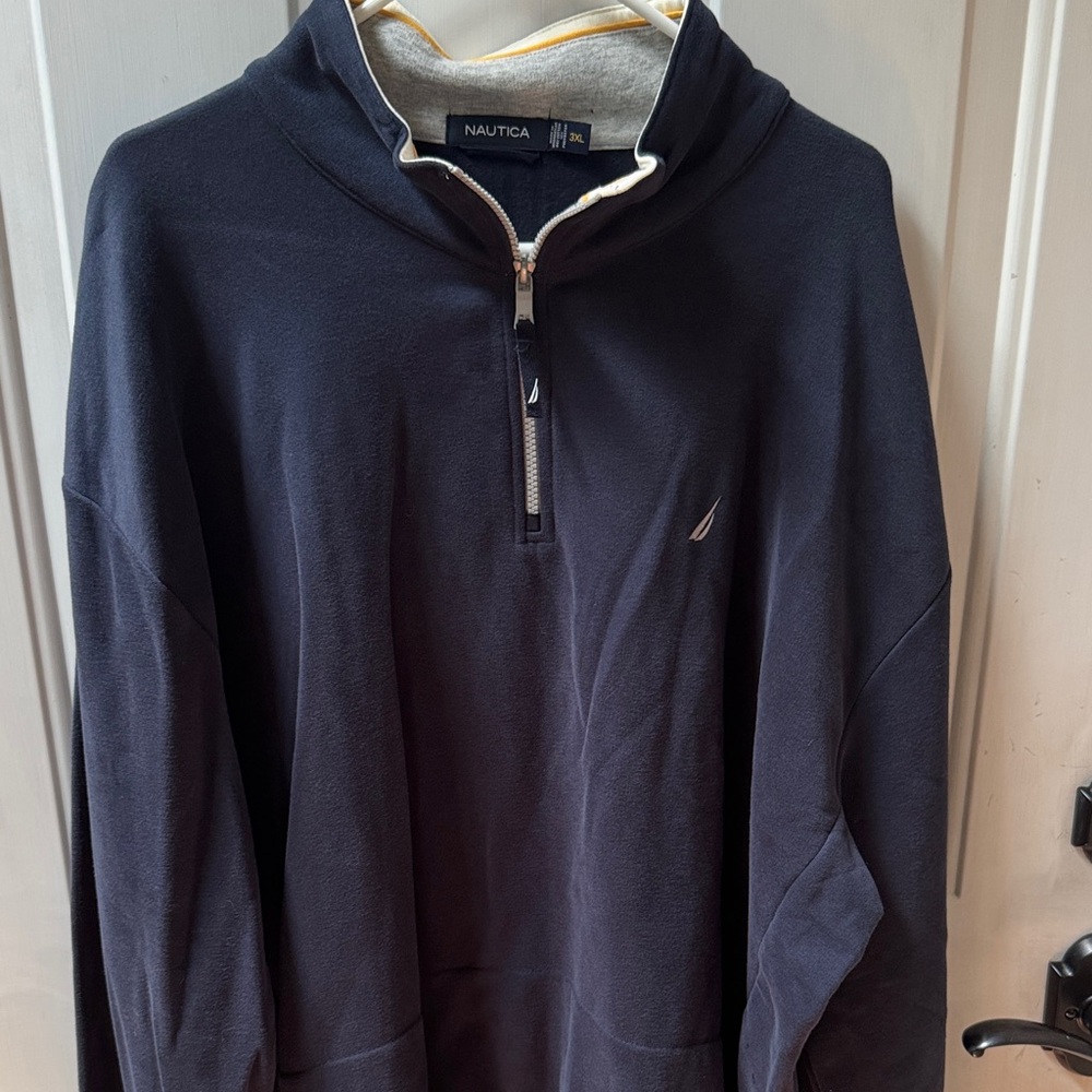 Nautica Men's Dark Blue Zip-Up Sweater